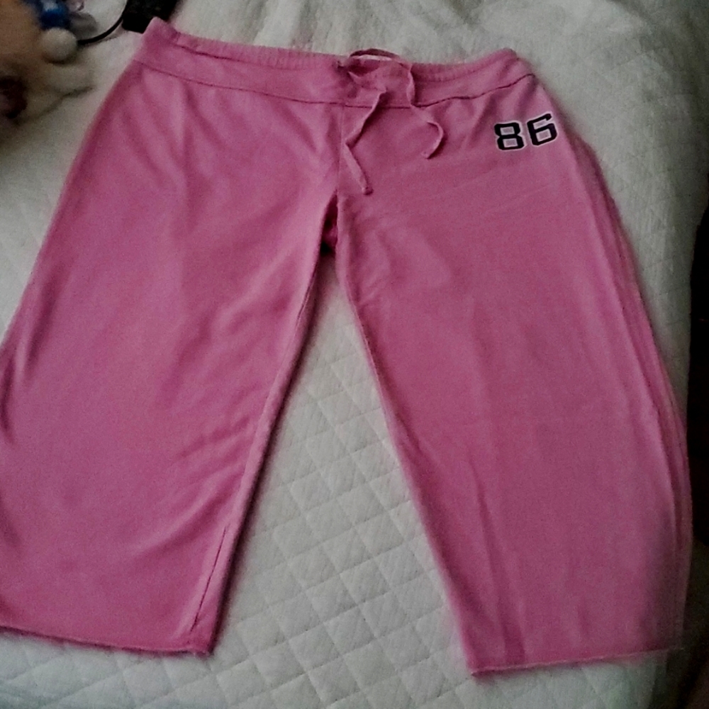 Pink Sweat pants calf length